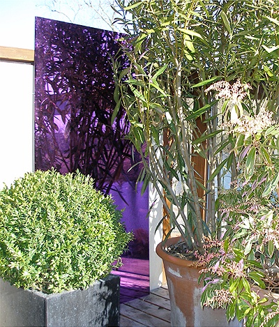 Miroir de jardin en acrylique - Lot de 2 Rectangles Moyennes Violet - 120cm x 61cm