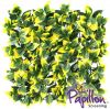 50x50cm Yellow Leaf Artificial Hedge Panel - by Papillon™ - 4 Pack - 1m²