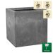 Jardinière Cube Finition Ciment Fibrecotta, de 40 cm