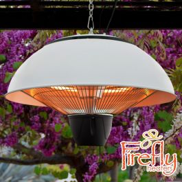 Chauffage Électrique Suspendu  Lampe Radiant Halogène pour Jardin Terrasse et Intérieur Finition Blanc 1.5kW  IP34 Firefly™