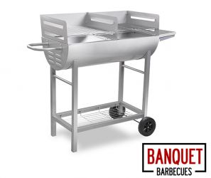 Barbecue Chariot Demi-Tonneau Charbon de Bois - Banquet™