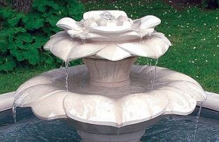 Lotus Flower Double Fountain Stone Water Feature
