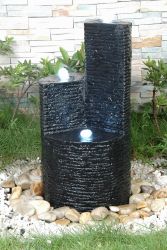 Black Granite Effect Water Feature With LED Lights