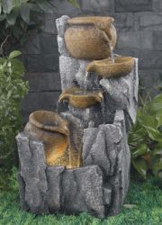 Fontaine Cascade Cruches Antiques - Éclairage - 45 cm