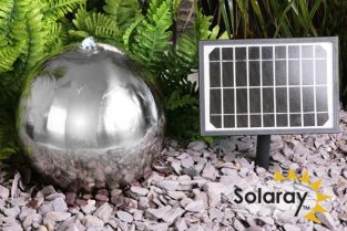 Fontaine Solaire Sphère 30 cm en Acier Inoxydable  par Solaray™