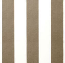 Toile de Rechange: Rayures Blanches et Marron Mocha en polyester 5.0m x 3.0m avec lambrequin inclus