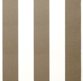 Toile de Rechange en Polyester Rayures Blanches et Marron Mocha - 4,5m x 3m avec un lambrequin