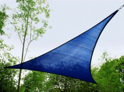 Kookaburra® 5,0m Dreieck Blau Atmungsaktives Sonnensegel (Strickgewebe)