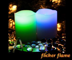 Flicker Flame™ - Twee van Kleurveranderende Led Waskaarsen met Afstandsbediening