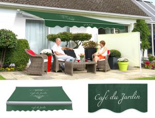 4.0m Toldo Estándar Manual de Color  Cafe Du Jardin Verde