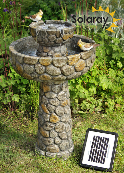 Fontaine solaire Bain d'oiseaux Grenouilles- Fontaines Solaires