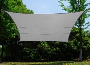 Voile d'Ombrage Argent Rectangle 5x4m - Impermable - 160g/m2 - Kookaburra