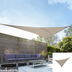 Voile d'Ombrage Taupe Triangle  angle droit 6m - Dperlant - 140g/m2 - Kookaburra