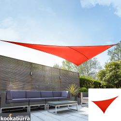 Voile d'Ombrage Rouge Triangle  angle droit 6m - Impermable - 160g/m2 - Kookaburra