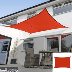 Voile d'Ombrage Rouge Rectangle 4x3m - Impermable - 160g/m2 - Kookaburra