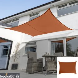 Voile d'Ombrage Terracotta Rectangle 6x5m - Impermable - 160g/m2 - Kookaburra