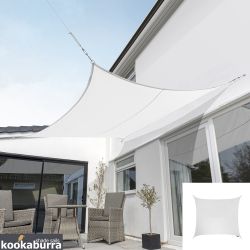 Voile d'Ombrage Blanc Carr 5,4m - Impermable - 160g/m2 - Kookaburra