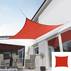 Voile d'Ombrage Rouge Carr 3,6m - Impermable - 160g/m2 - Kookaburra