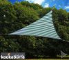 Voile d'Ombrage Verte Et Blanche Triangle  angle droit 6m - Impermable - 160g/m2 - Kookaburra