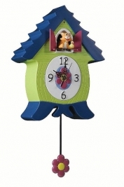 Horloge Enfant Chat et Fleur