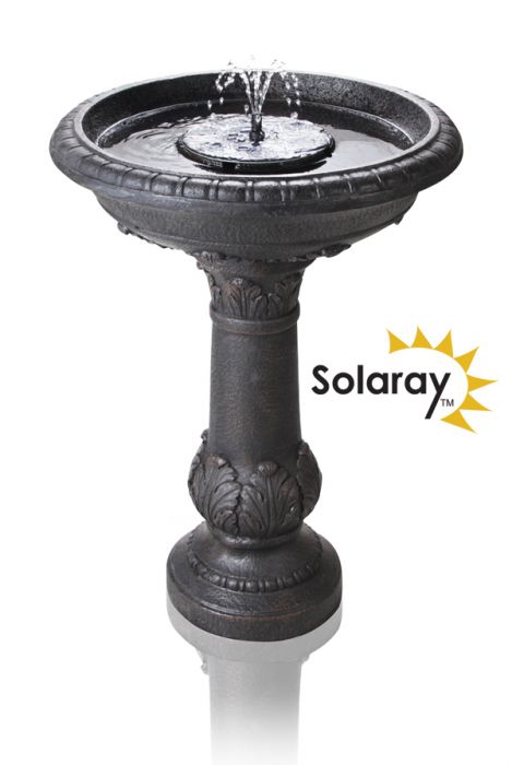 Fontaine Bain d'Oiseaux Solaire Windsor Solaray™ - avec Lumières
