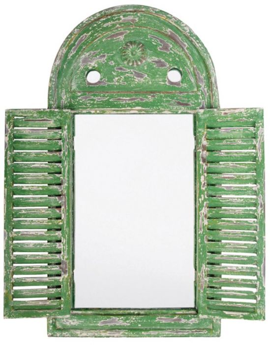 Miroir de Jardin Rustique Louvre avec Cadre en Bois - Ver