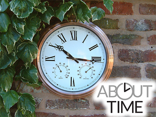 Horloge d'Extérieur en Cuivre Thermomètre Hygromètre - 37cm - About Time™