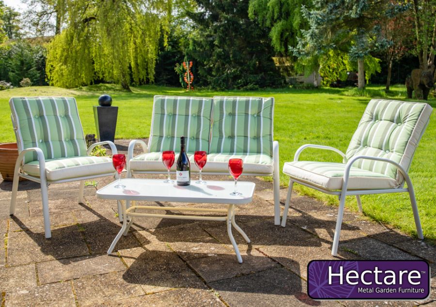 Set de Sofa Blanc Pour  Jardin 4 Places,  avec Table Basse Hadleigh - Par Hectare™