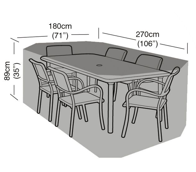 Funda Para Juego de Comedor - Mesa Rectangular  6 Plazas 270 cm x 89 cm - Súper Resistente - Verde Oscuro