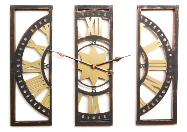 Horloge de Jardin 40 cm  en Trois Parties Métalliques Site du Monde – Par About Time™