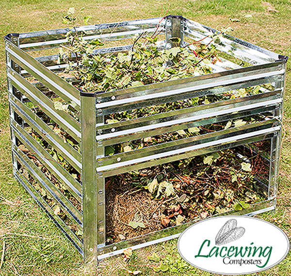 Compost En Acier Galvanisé - 605L - H70cm x L93cm by Lacewing™