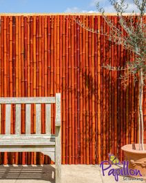 Rouleau de Bambou Epais Rouge pour Clôtures 1.9m x H1.8m - Par Papillon™
