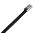 Pack of 100 Black Plastic Coated Stainless Steel Cable Ties