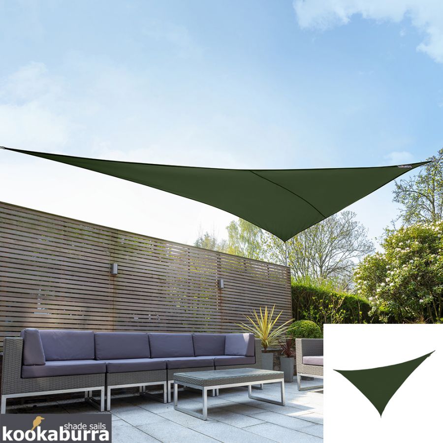 Voile d'Ombrage Vert Triangle à angle droit 6m - Ajouré Premium - 185g/m2 - Kookaburra®