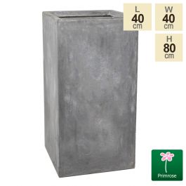 Haute Jardinière Cube De 80 cm Finition Ciment Fibrecotta