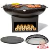 80cm Fire Bowl BBQ Complete Kit with Wood Store in Black - by La Fiesta