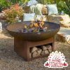 100cm Fire Bowl with Wood Store - by La Fiesta