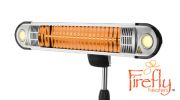 Chauffage Extérieur de Terrasse  avec Bras Articulé, Fixation Murale, Pôle Autoportant, et Télécommande Radiant Infrarouge à Halogène 1.8kW IP55 Firefly™