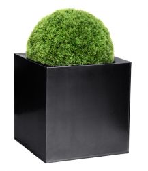 60cm Jumbo Cache-Pot Cube en Zinc Galvanisé – Noir