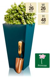 Jardinière Carrée Évasée Turquoise En Zinc De 48 cm - Par Primrose ™