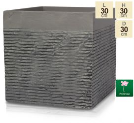 Jardinière Cube En Brique Fibrecotta De 30 cm, Gris Clair - Par Primrose ™