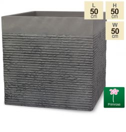 Jardinière Cube Fribrecotta Extra Large, Grise Claire De 50 cm -  Par Primrose ™