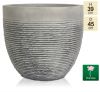 H39cm Large Light Grey Fibrecotta Brick Design Egg-Shaped Planter - By Primrose™