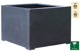 Jardinière Titanic En Cube Polystone Noir De 85 cm