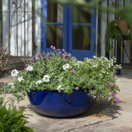 Jardinière Royale à Effet Bleu Vernis De 55 cm - Par Primrose ™