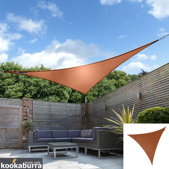 Voile d'Ombrage Terracotta Triangle 3,6m - Ajourée - 320g/m2 - Kookaburra®