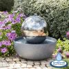 H45cm Eclipse Sphere Stainless Steel Water Feature with Lights | Indoor/Outdoor Use by Ambienté