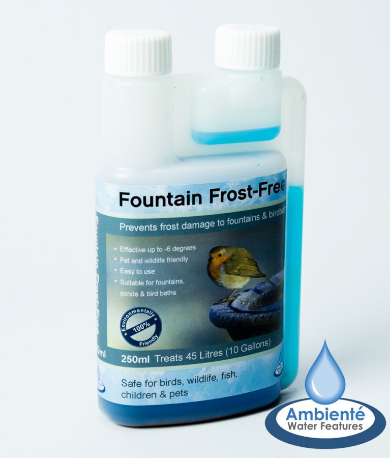 Anti-Gel pour Fontaine Primrose, 250 ml (Pour Bains d'Oiseaux, Fontaines et Etangs)