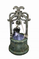 Fontaine Puits Antique en Polystone avec Eclairage Led - H93cm