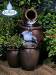 H50cm Earthenware 3-Tier Honey Pot Water Feature & Planter with Lights by Ambienté